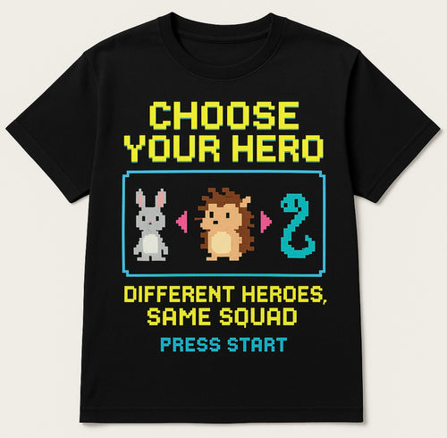 Choose Your Hero – Sensory Friendly Kids T-Shirt