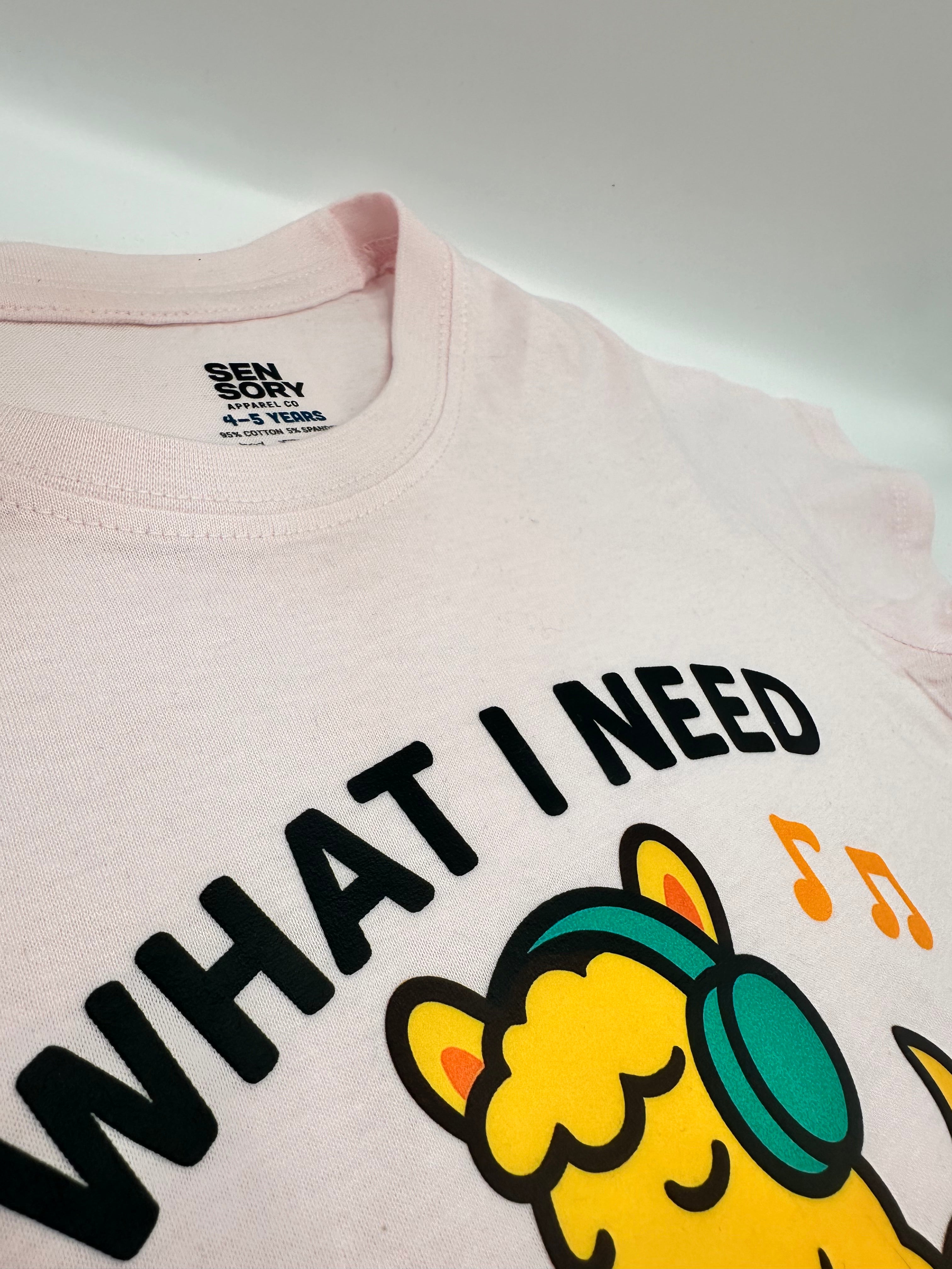 “What I Need Is to Tune In” – Sensory Squad T-Shirt Featuring Lennard the Llama