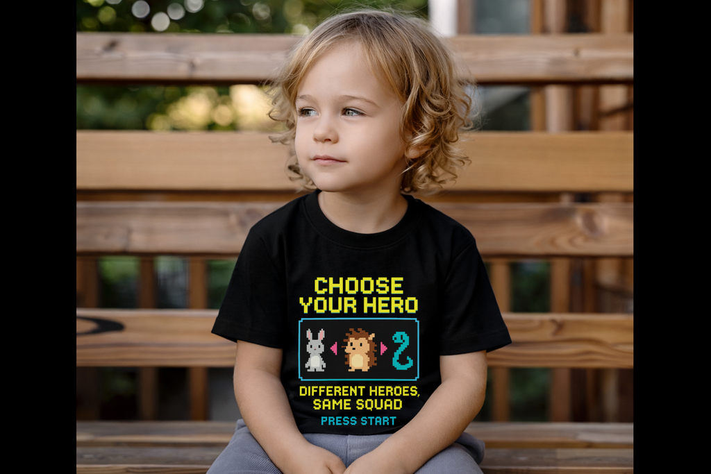 Choose Your Hero – Sensory Friendly Kids T-Shirt