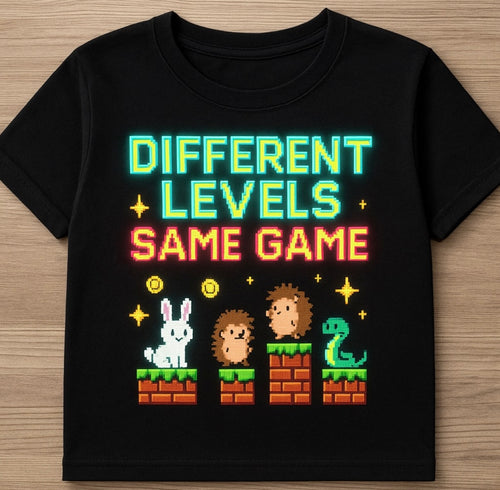 Different Levels, Same Game – Sensory Friendly Kids T-Shirt