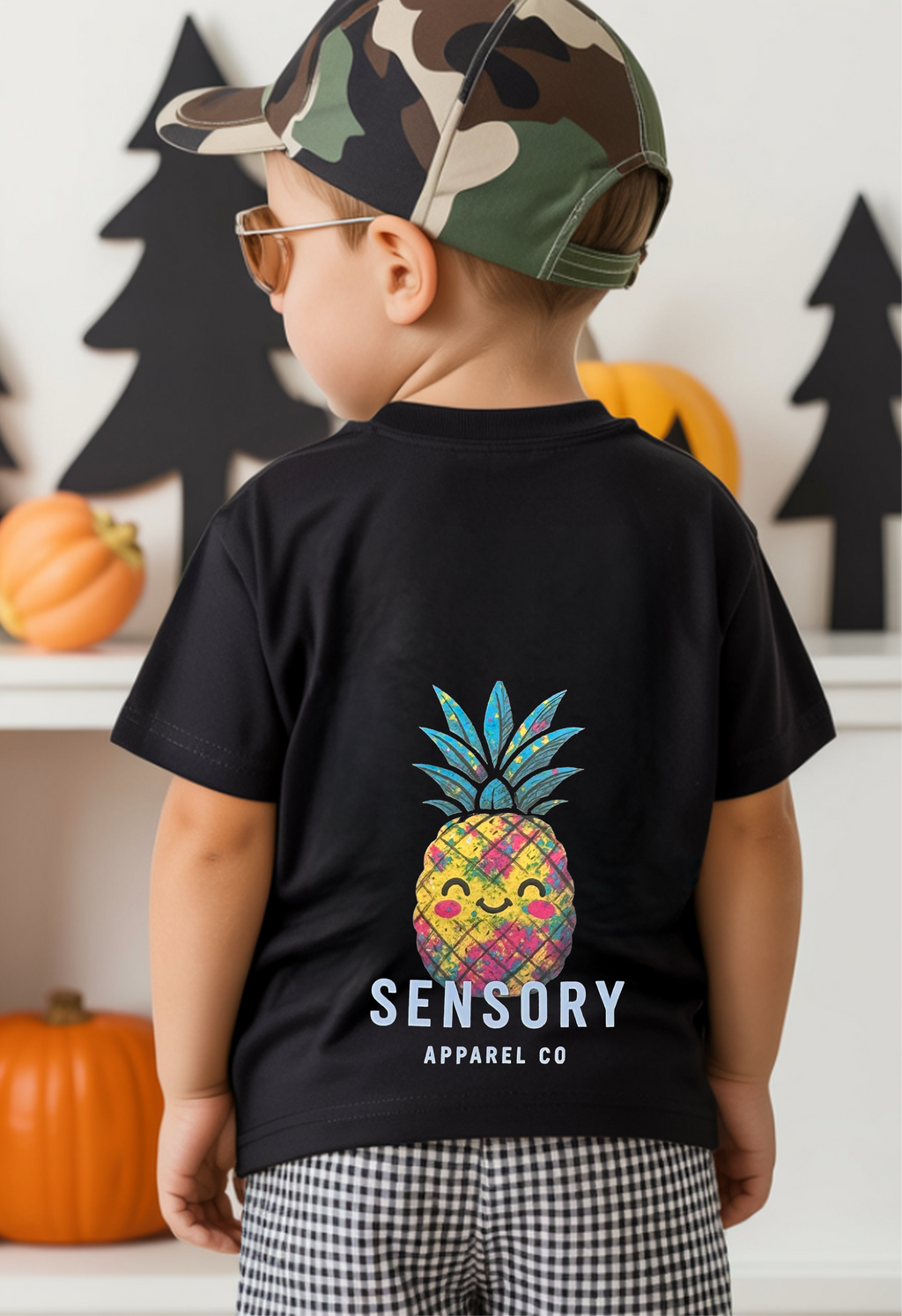 Happy Pineapple Tee – Sensory Apparel Co Black