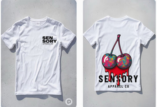 Cherry Drip Tee – White
