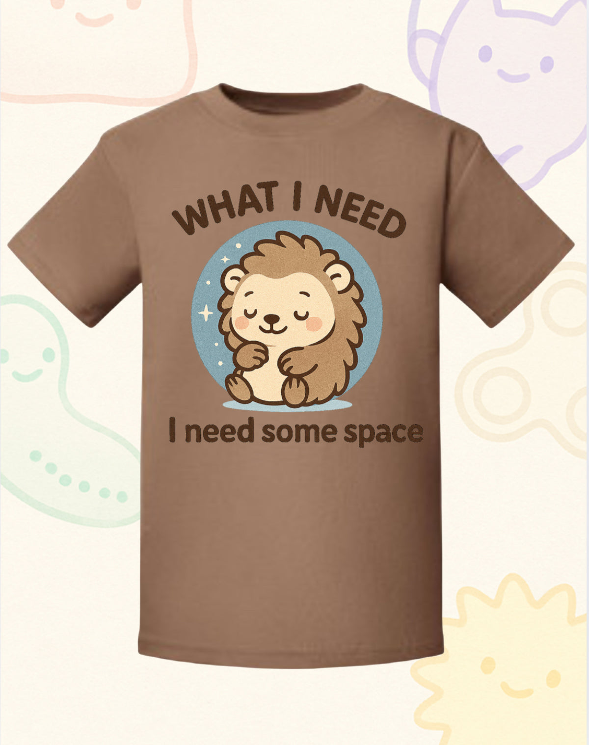 “What I Need Is Some Space” – Sensory Squad T-Shirt (Featuring Hula the Hedgehog)