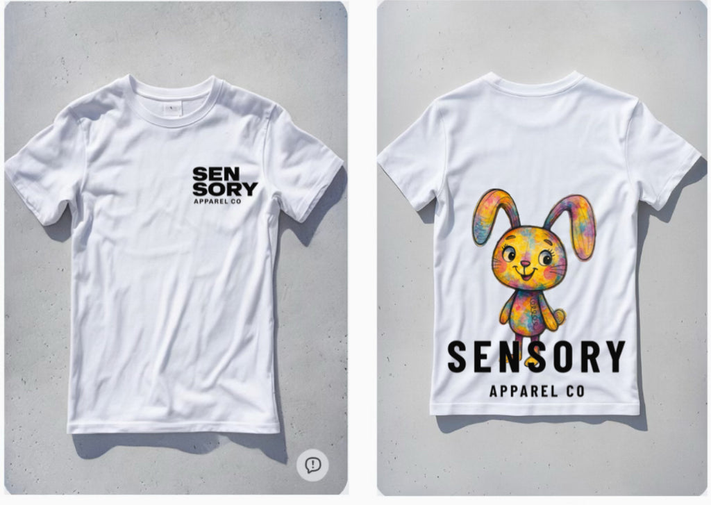 Rainbow Bunny Tee – Sensory Apparel Co
🐰