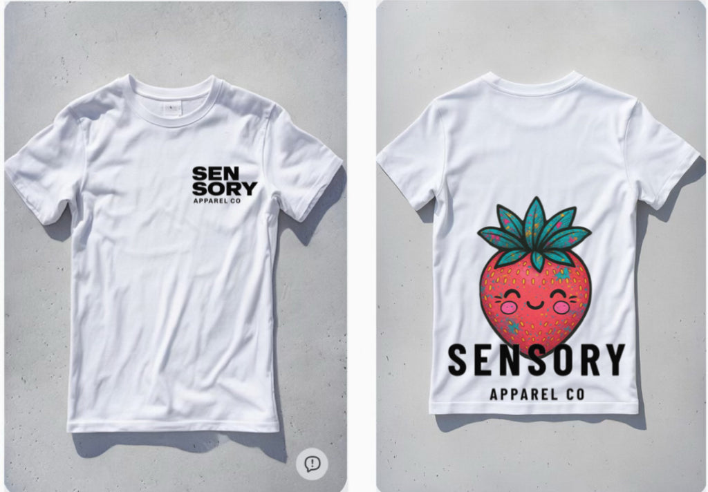 Smiley Strawberry Tee – Sensory Apparel Co
🍓