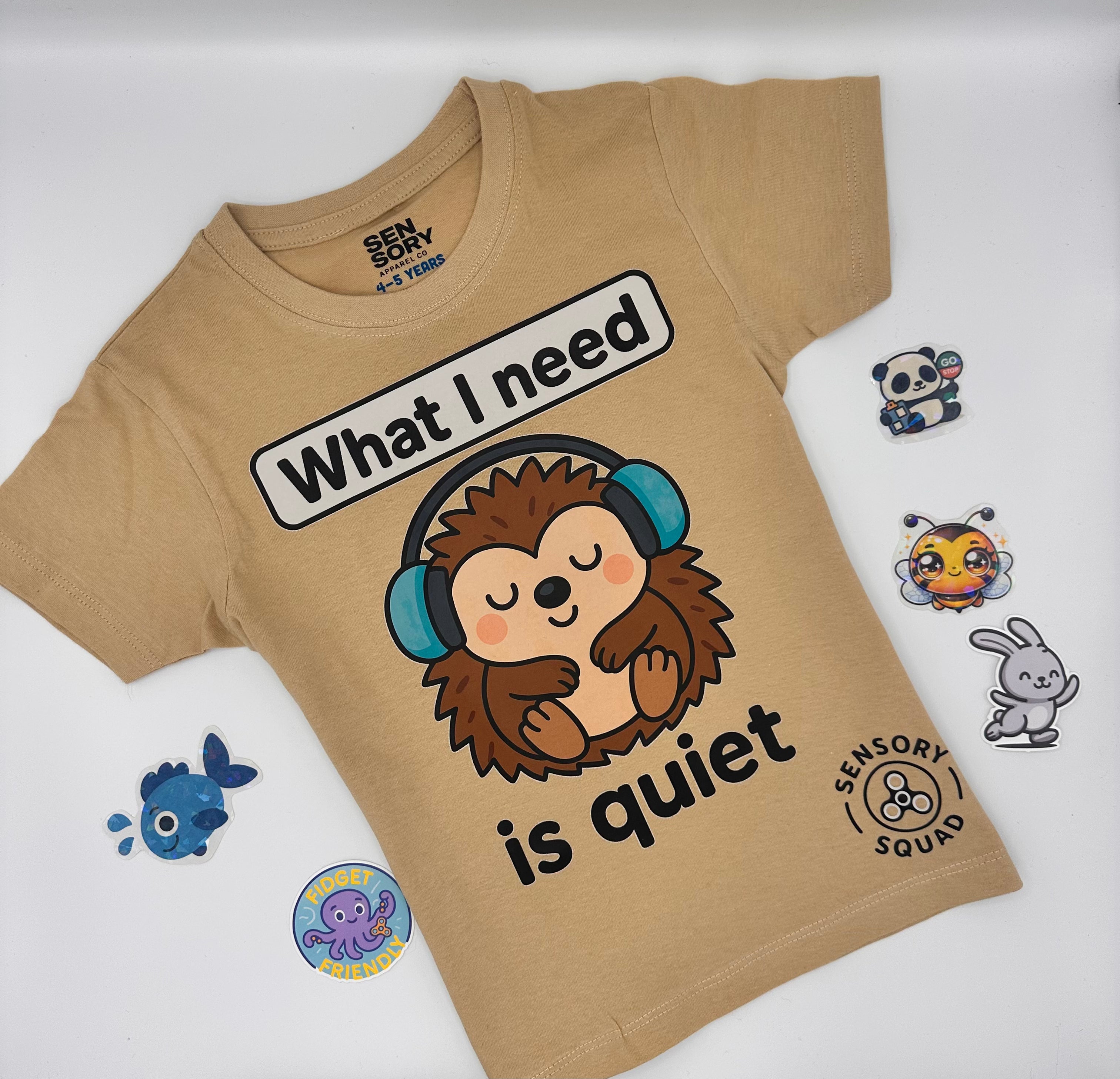 ‘What I Need is Quiet’ Logo Sensory Squad T Shirt