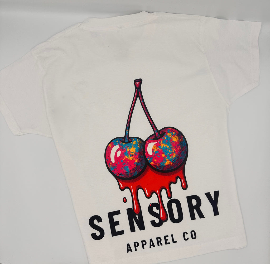 Cherry Drip Tee – White