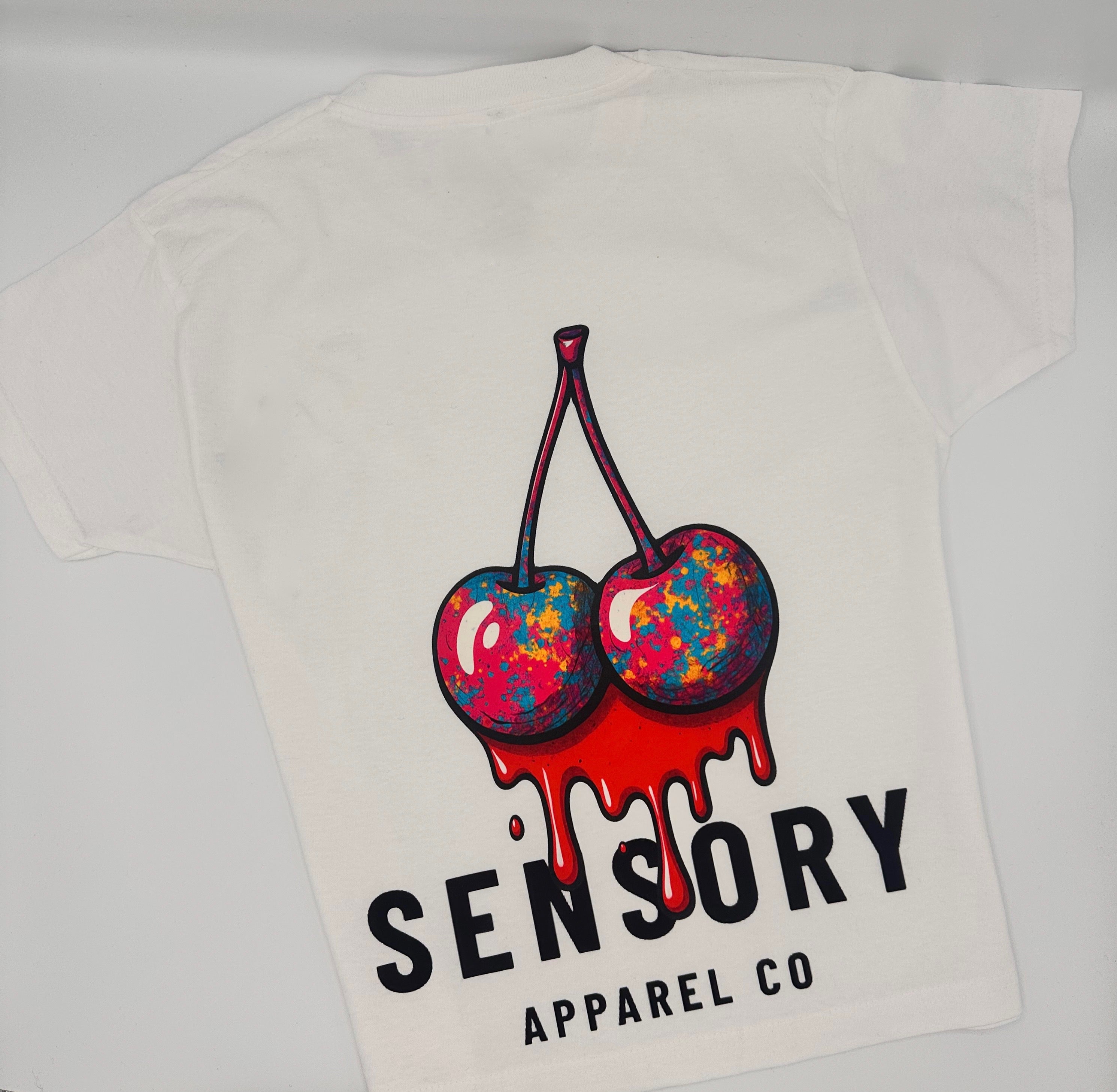 Cherry Drip Tee – White