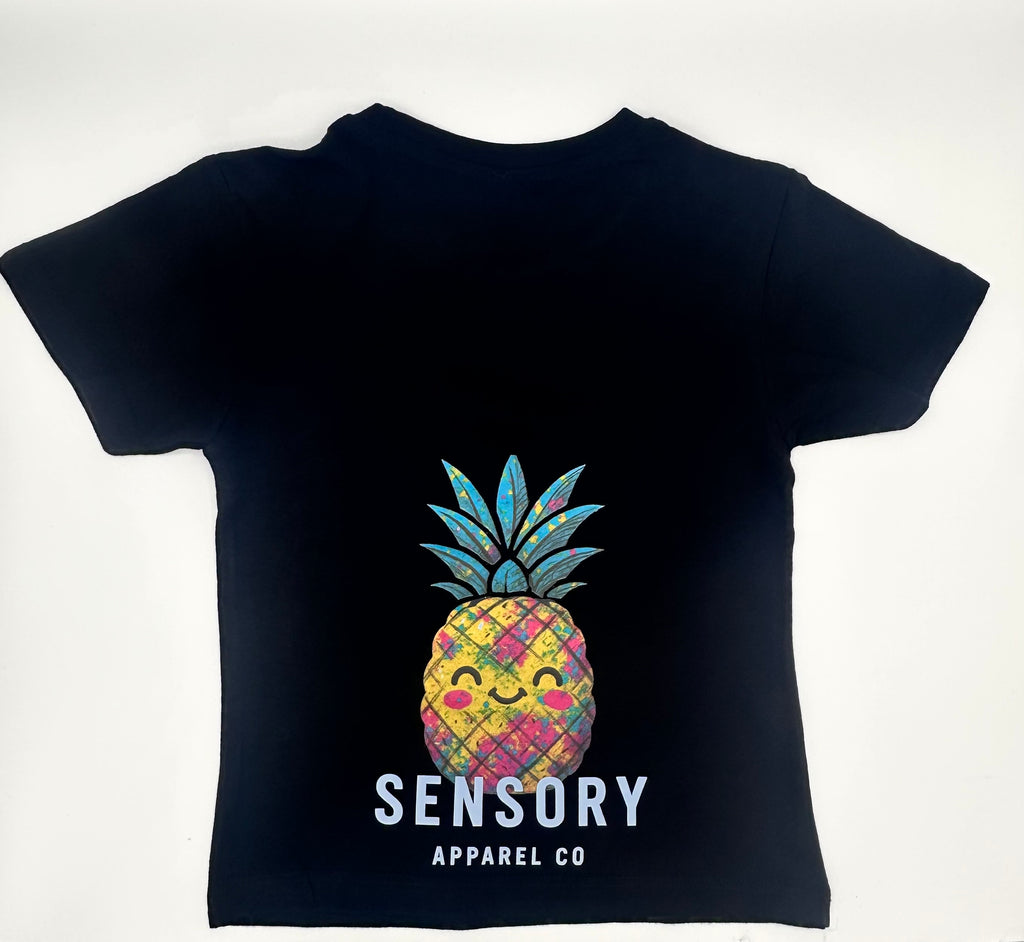 Happy Pineapple Tee – Sensory Apparel Co Black