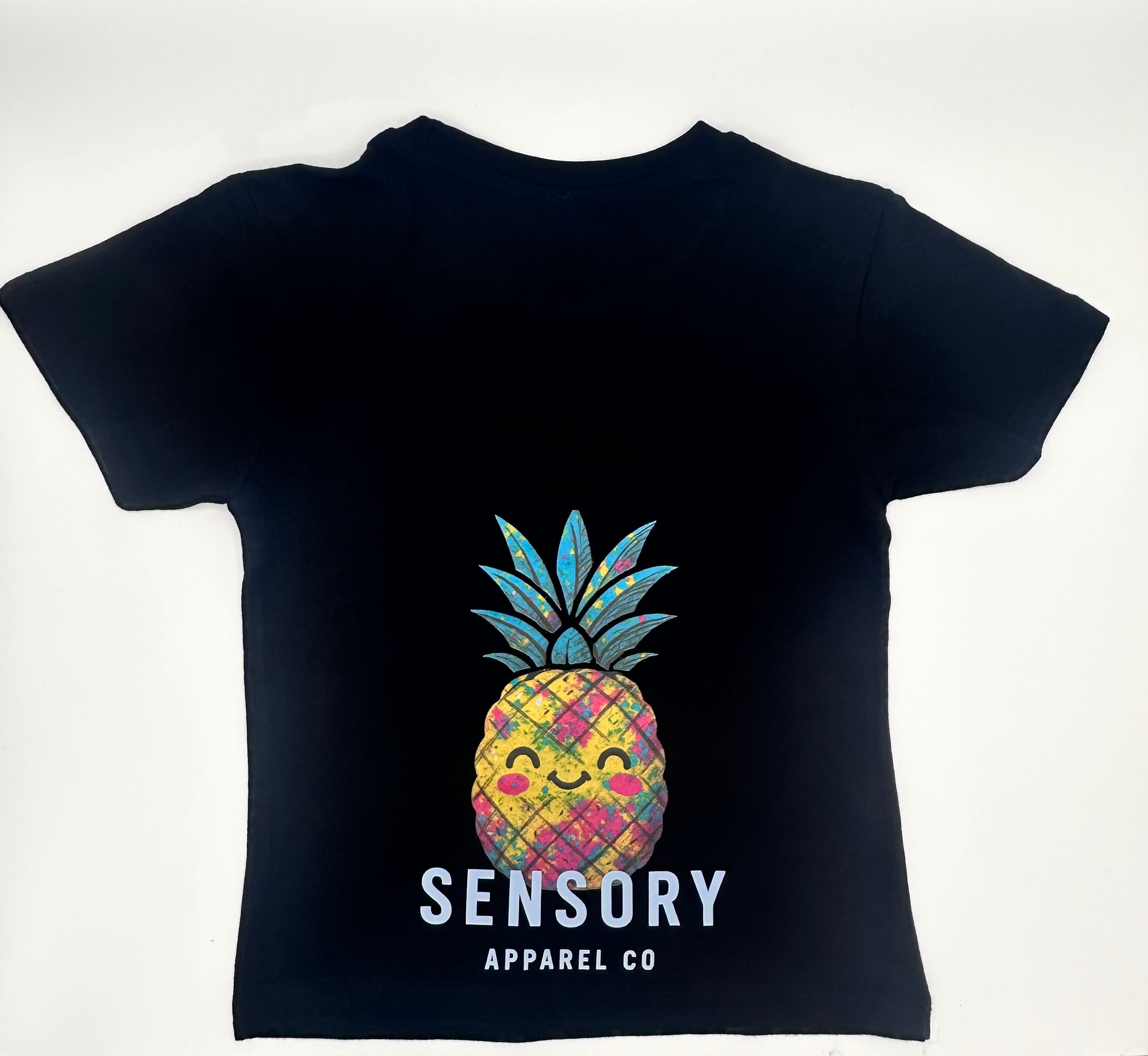 Happy Pineapple Tee – Sensory Apparel Co Black