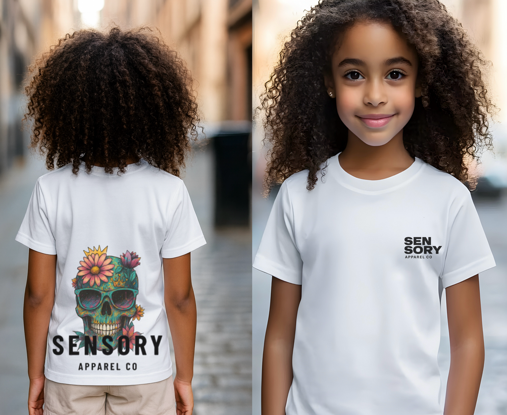 Floral Skull Tee – White