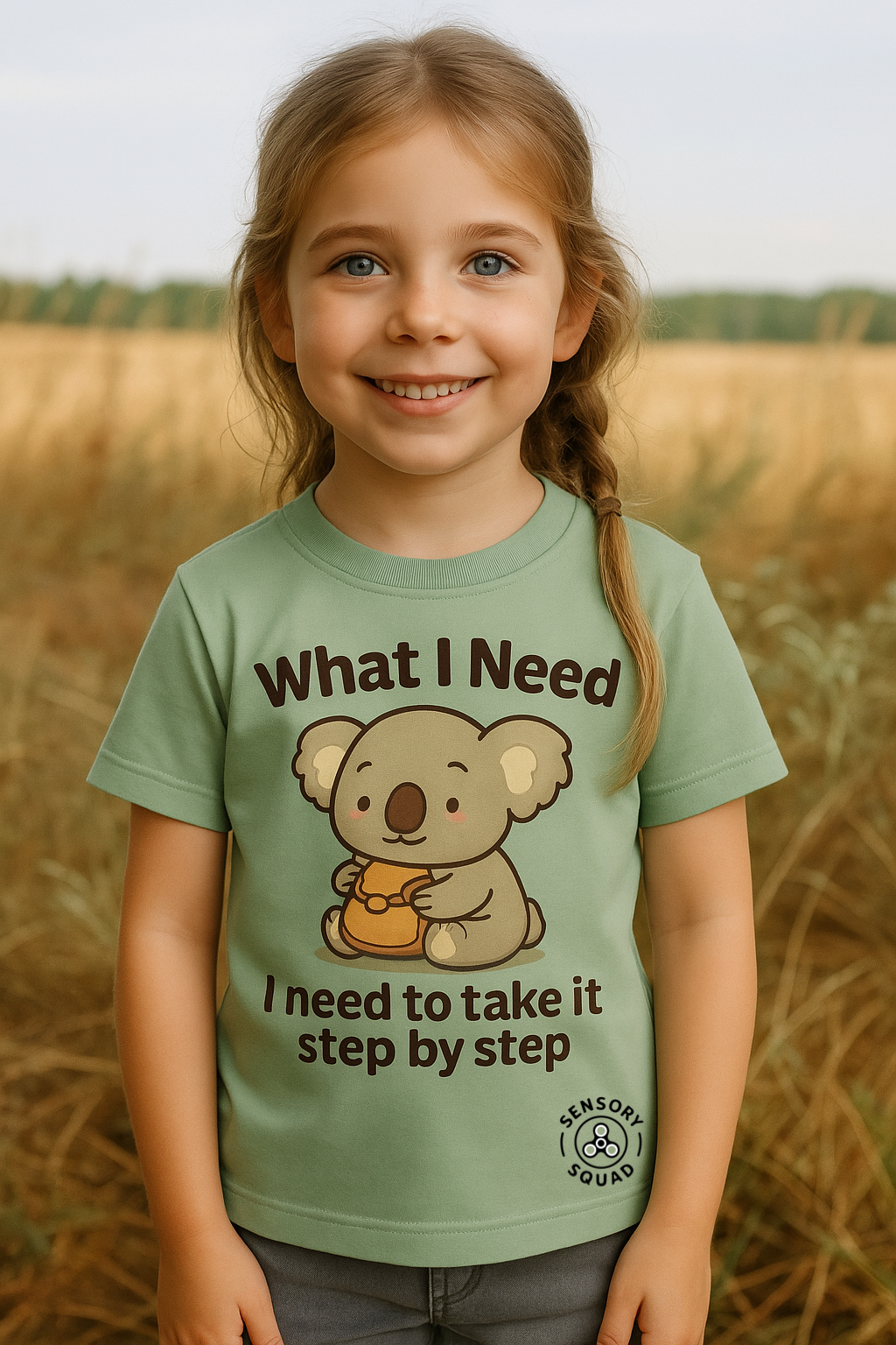 “What I Need Is to Take It Step by Step” – Sensory Squad T-Shirt (Featuring Kyle Koala)