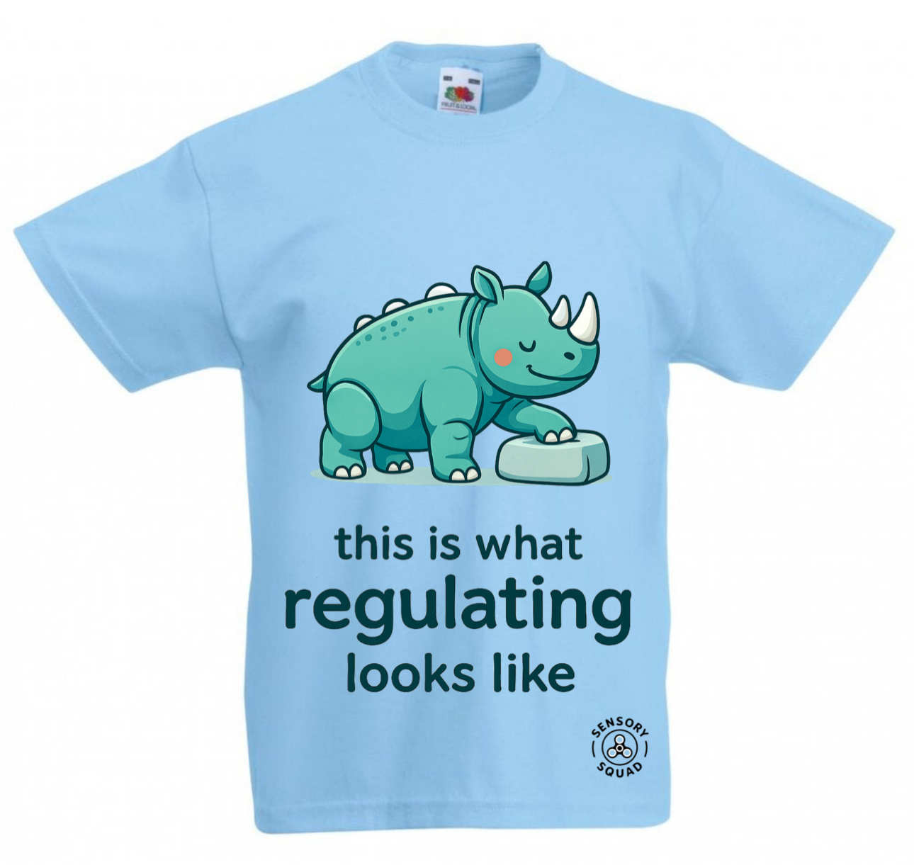 This is What Regulating Looks Like – Sensory Squad T-Shirt (featuring Rocky the Rhino)